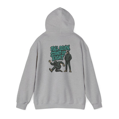 Motivational Quote Hoodie - Fall Seven, Stand Up Eight