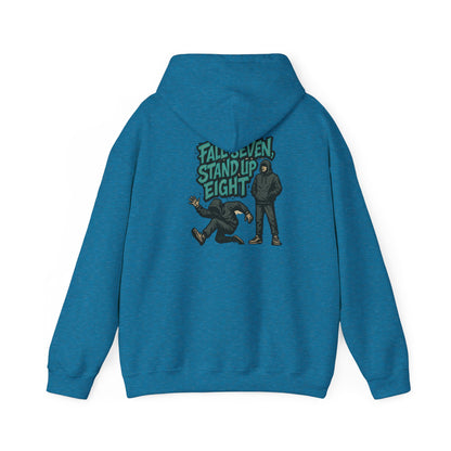 Motivational Quote Hoodie - Fall Seven, Stand Up Eight