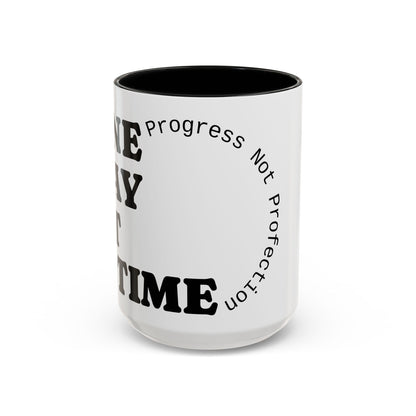 Motivational Coffee Mug, Progress Not Perfection, Inspirational Gift for Friends, Home Office Decor, Self-Care Reminder, Unique Mug