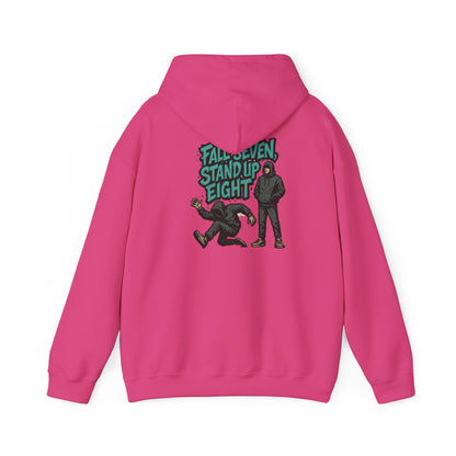 Motivational Quote Hoodie - Fall Seven, Stand Up Eight