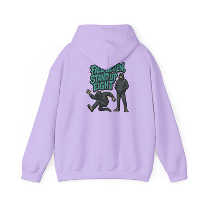 Motivational Quote Hoodie - Fall Seven, Stand Up Eight