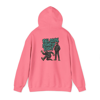 Motivational Quote Hoodie - Fall Seven, Stand Up Eight